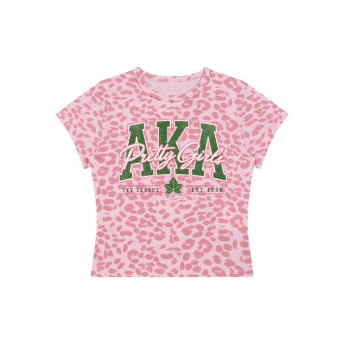 ΑΚΑ Leopard Print Crop Tee