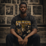 ΑΦΑ Legacy Acid Wash Tee in black and old gold — Pledgewear streetwear for the Alpha Phi Alpha community