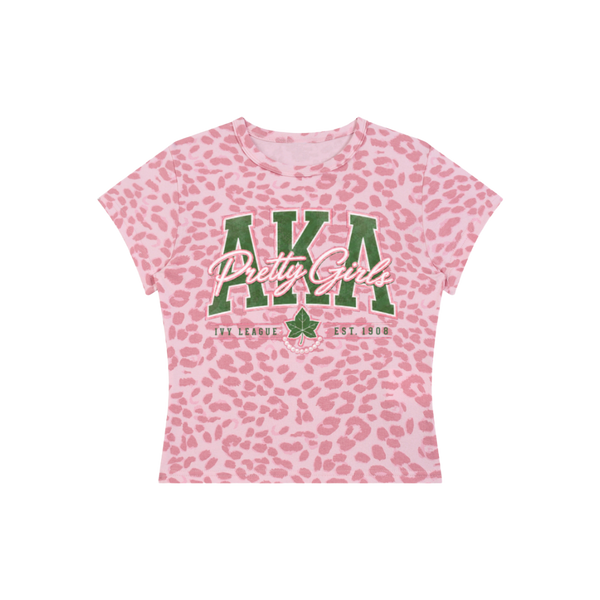 ΑΚΑ Leopard Print Crop Tee
